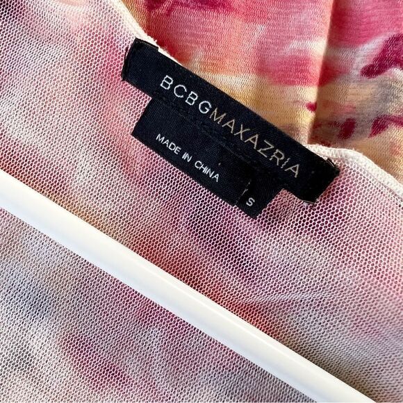 Bcbgmaxazria watercolor mesh dress sleeveless - Picture 2 of 6